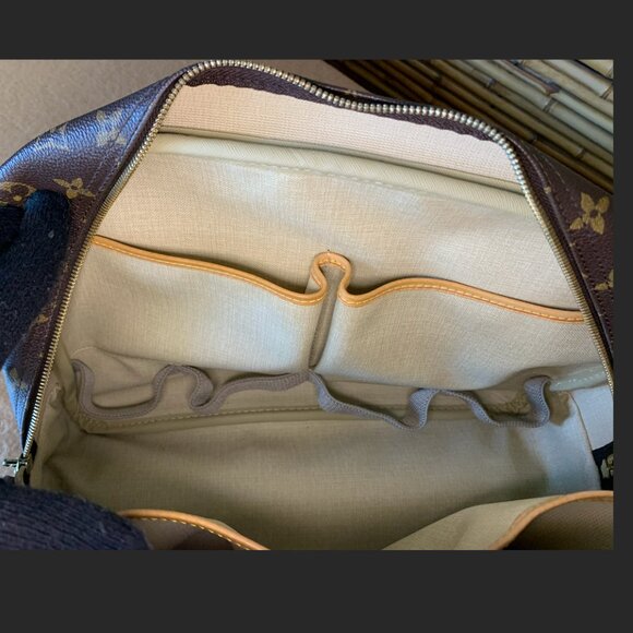 Louis Vuitton LV Logo Deauville HandBag Monogram Leather Brown Tote Purse EUC - Picture 14 of 15